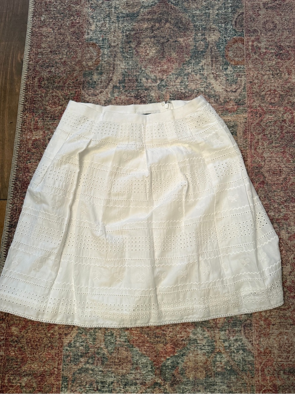 Talbots White Eyelet A-Line Skirt